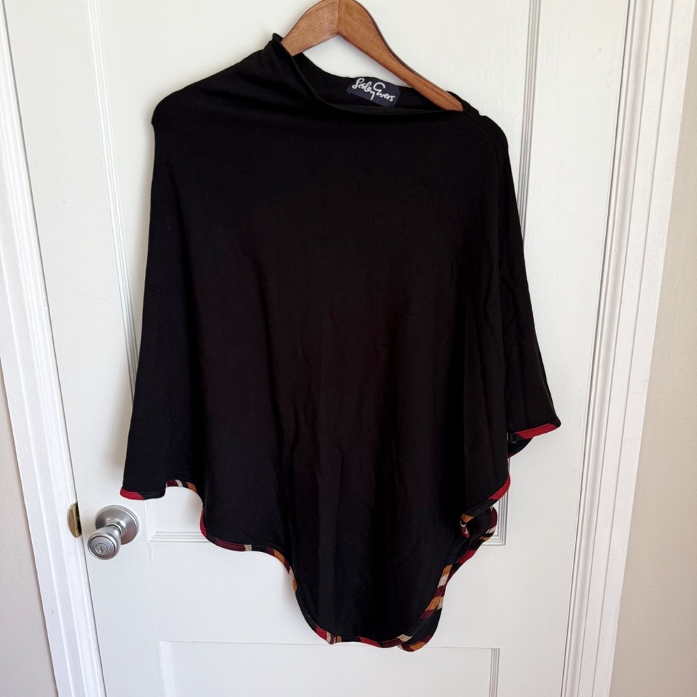 Lesley Evers Black Asymmetrical Shrug Poncho